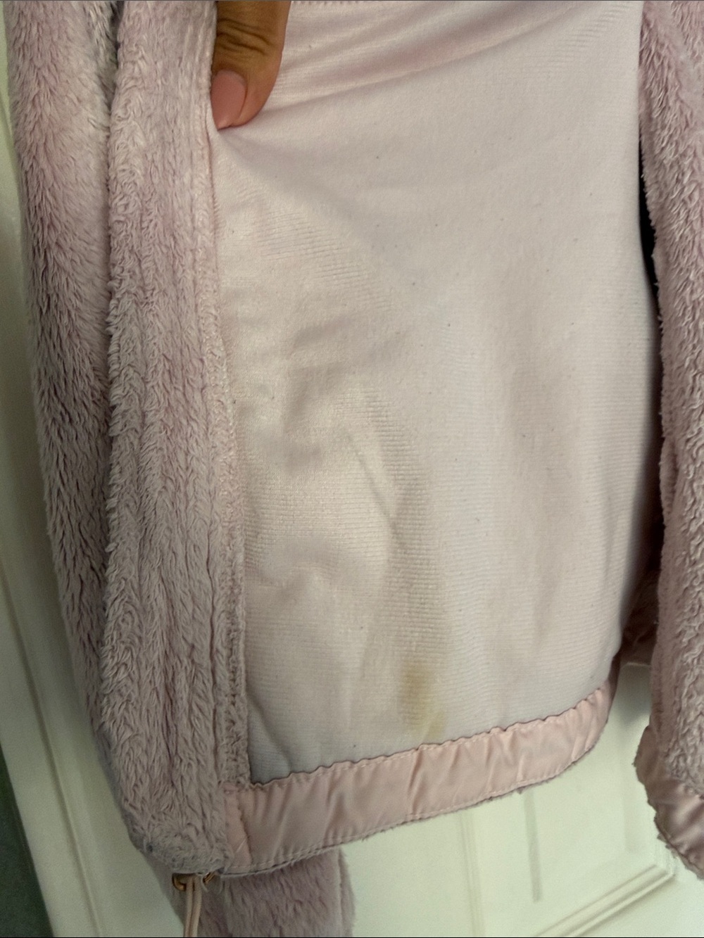 The North Face Dusty Pink Plush Full-Zip Hoodie Jacket size medium - Picture 8 of 9